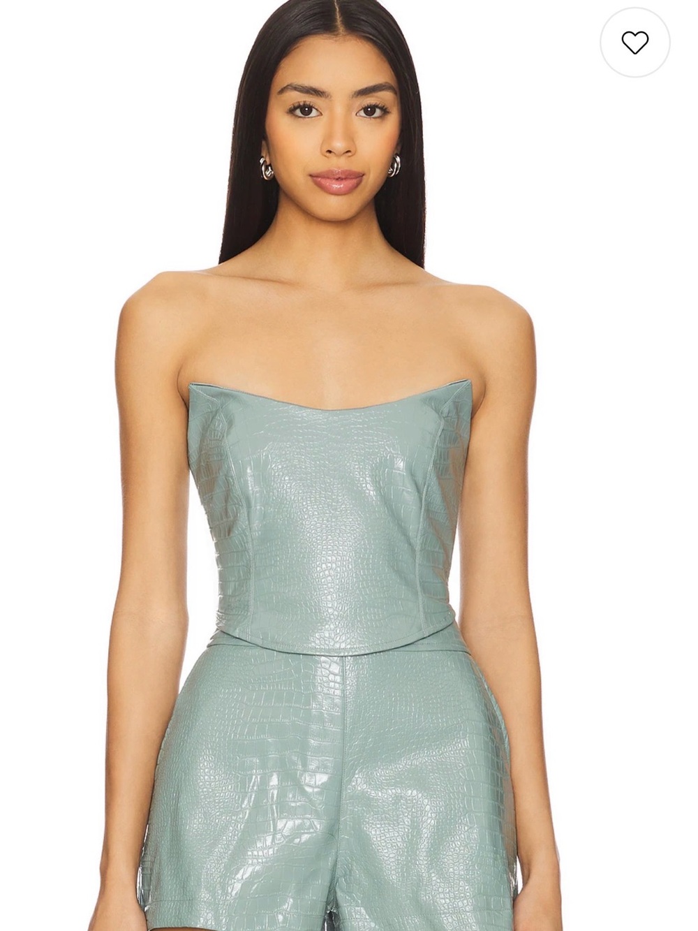 Nookie (Revolve) Faux-Croc High-Waist Short and Corset Set